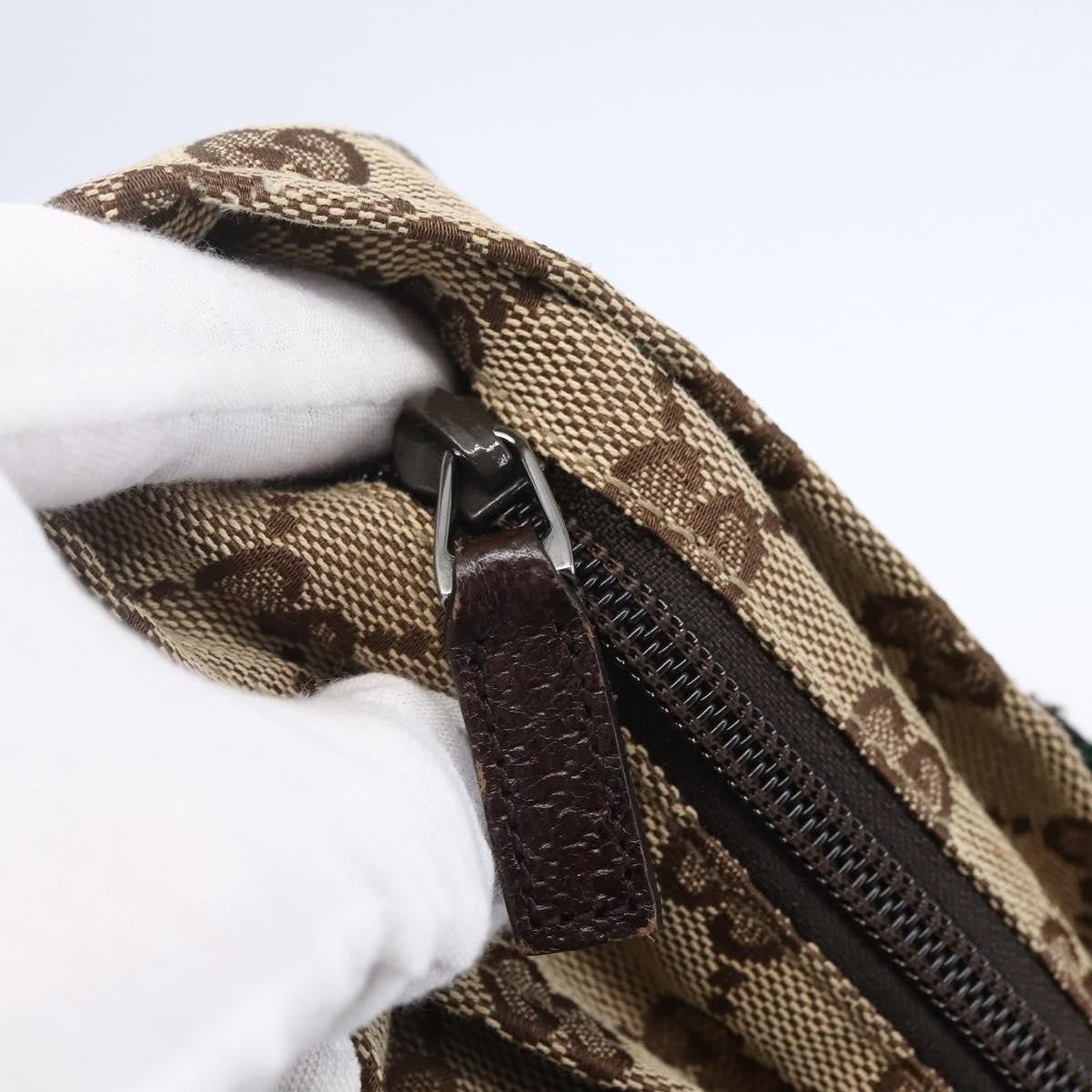 Gucci Web Zip Tote GG Canvas, BEIGE, CANVAS, Handbag