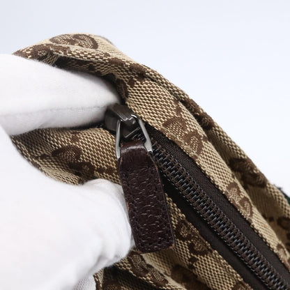 Gucci Web Zip Tote GG Canvas, BEIGE, CANVAS, Handbag