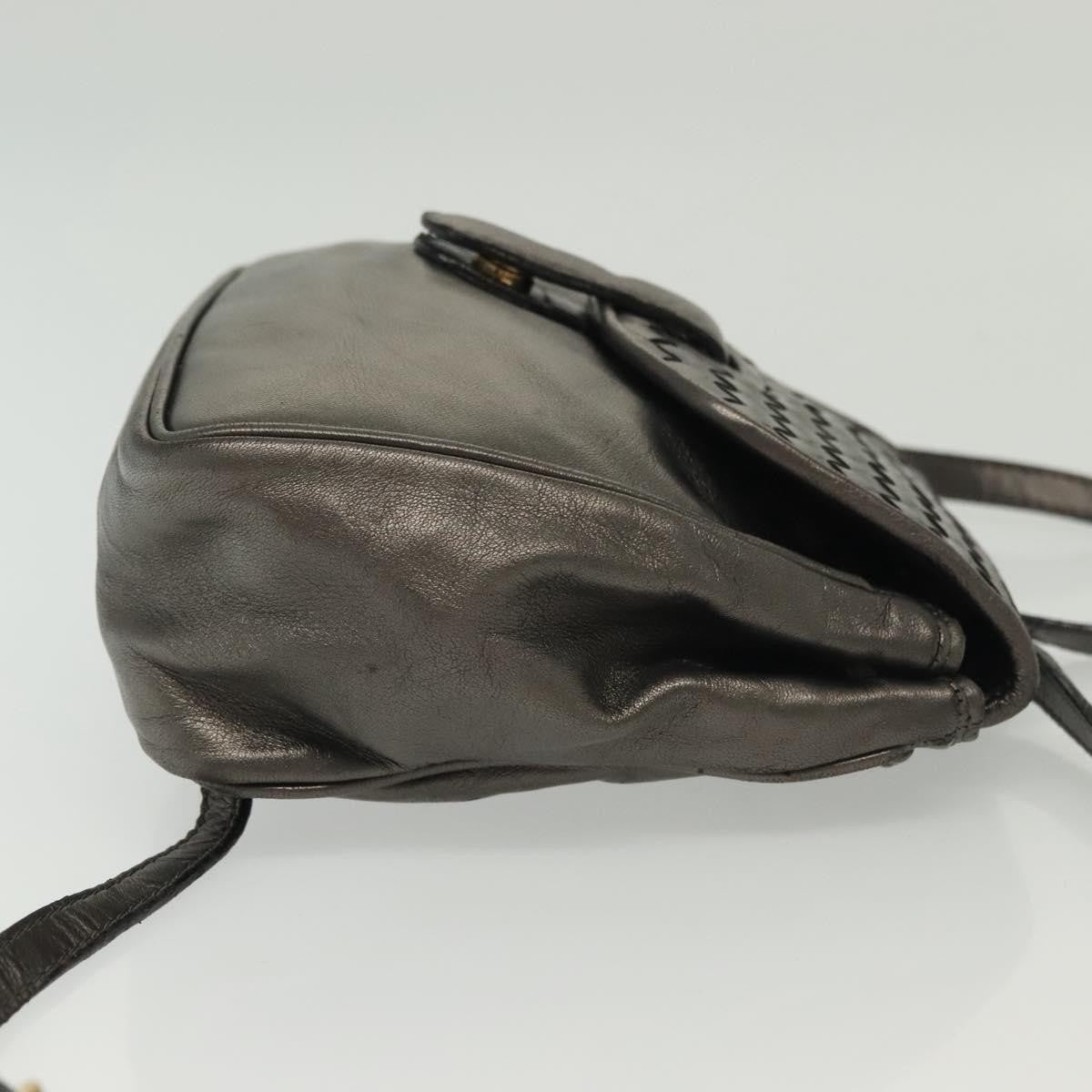 Bottega Veneta Intrecciato Backpack Patent Leather, METALLIC, LEATHER, Backpack