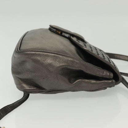 Bottega Veneta Intrecciato Backpack Patent Leather, METALLIC, LEATHER, Backpack