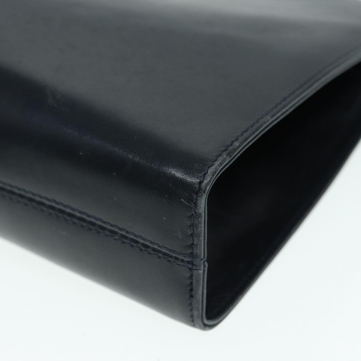 Salvatore Ferragamo Vintage Gancini Chain Shoulder Bag Leather, NAVY, LEATHER, Shoulder bag