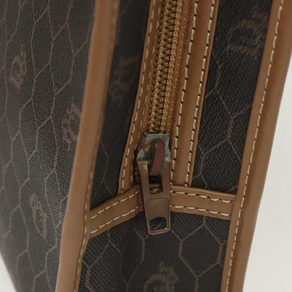 Christian Dior Vintage Honeycomb Zip Pouch Coated Canvas, BLACK, PVC,CANVAS, Clutche & pouche