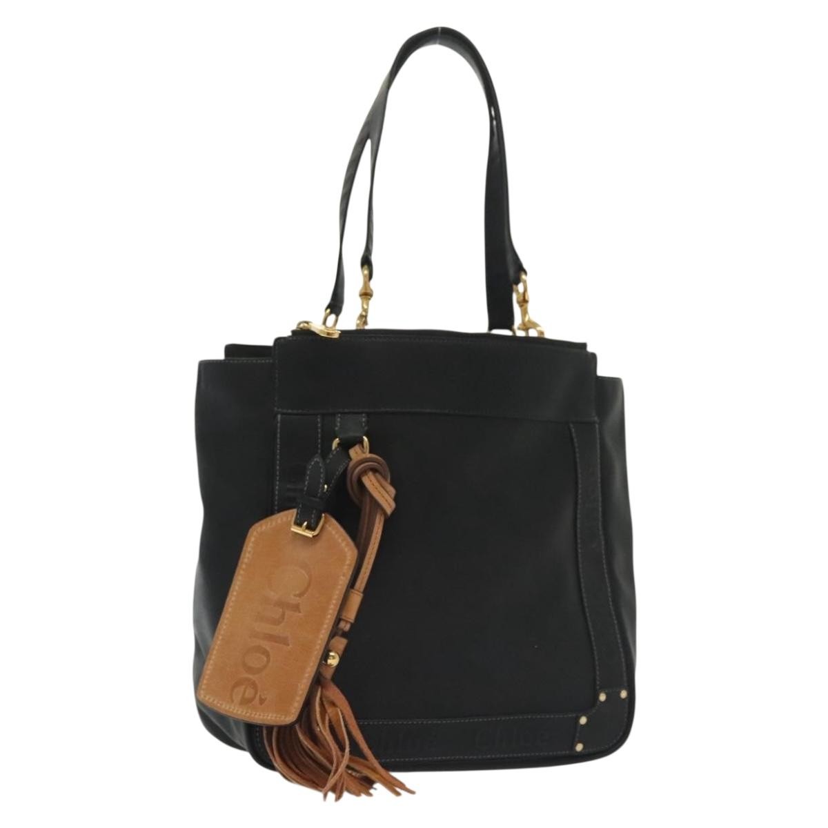 Chloe Vintage Shoulder Bag Leather, BLACK, LEATHER, Shoulder bag