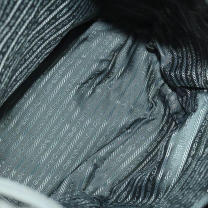 Prada Front Zip Drawstring Backpack Tessuto, GRAY, NYLON, Backpack