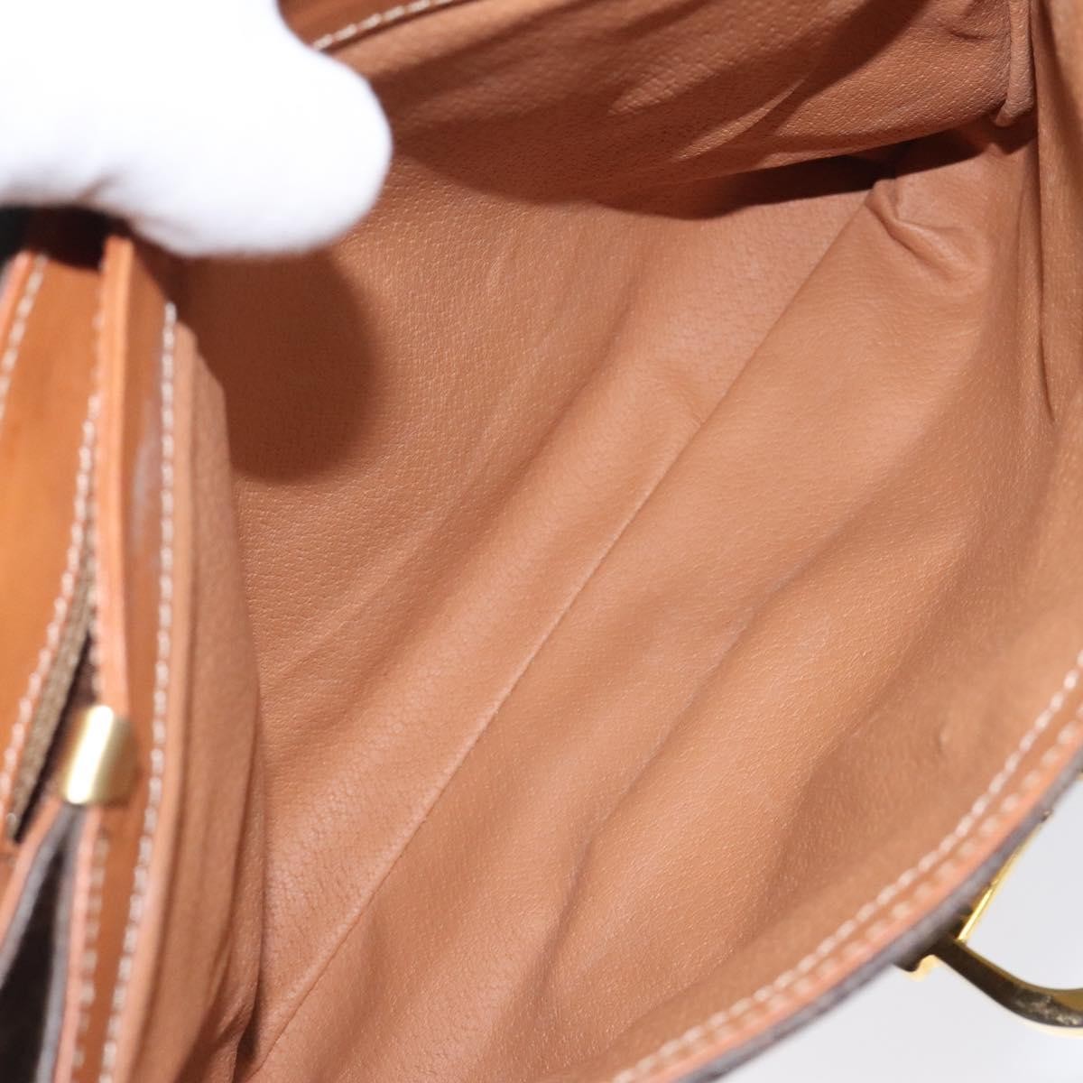 Celine Macadam Handbag Macadam with leather, BROWN, CANVAS, Handbag