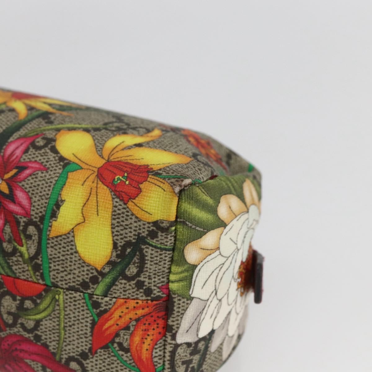 Gucci Ophidia Cosmetic Pouch Flora GG Coated Canvas, BEIGE, PVC, Clutche & pouche