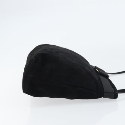 Salvatore Ferragamo Vala Shoulder Bag Suede, BLACK, SUEDE, Shoulder bag