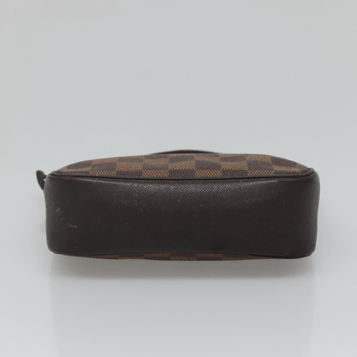 Louis Vuitton Trousse Make Up Bag Damier, BROWN, CANVAS, Clutche & pouche