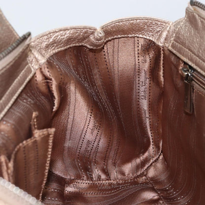 Salvatore Ferragamo Gancini Tote Leather, GOLD, LEATHER, Tote bag