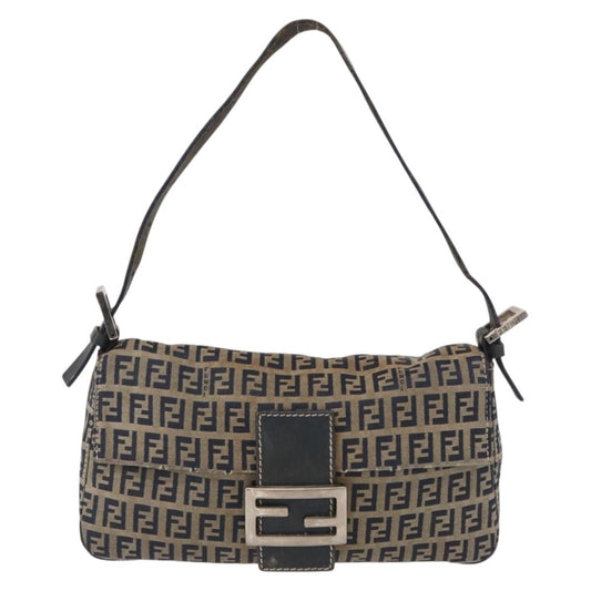Fendi Baguette Bag Zucchino Canvas, NAVY, CANVAS, Shoulder bag