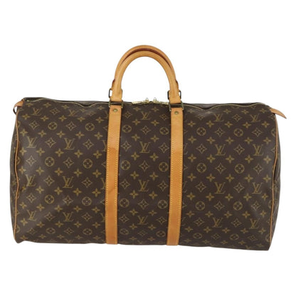 Louis Vuitton Keepall Bag Monogram Canvas, BROWN, CANVAS, Travel bag
