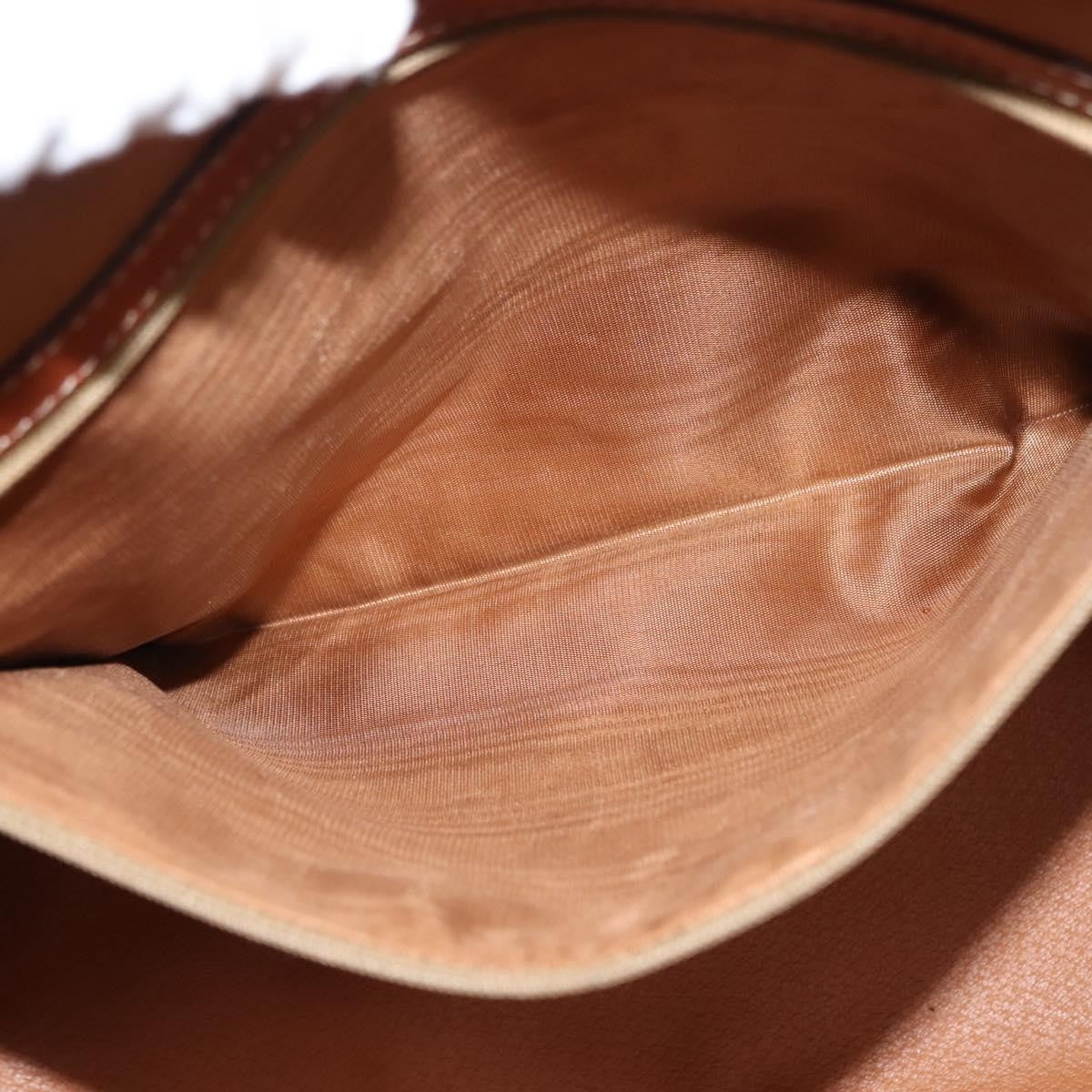 Celine Vintage Macadam Handbag Canvas, BROWN, CANVAS, Handbag