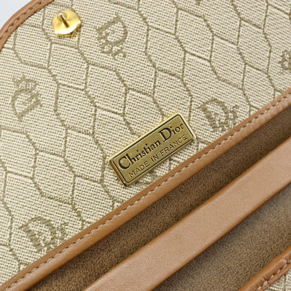 Christian Dior Vintage Honeycomb chain Canvas, BEIGE, CANVAS, Shoulder bag