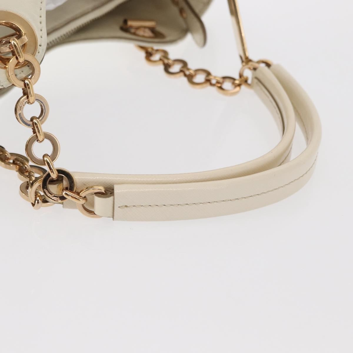 Salvatore Ferragamo Betulla Chain Tote Leather, WHITE, LEATHER, Handbag