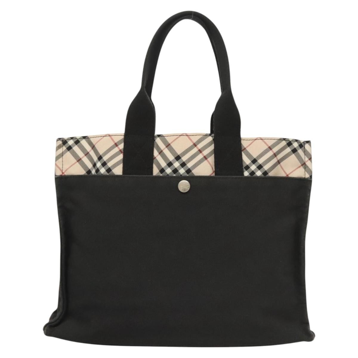 Burberry Nova Check Tote canvas check pattern, BLACK, CANVAS, Tote bag