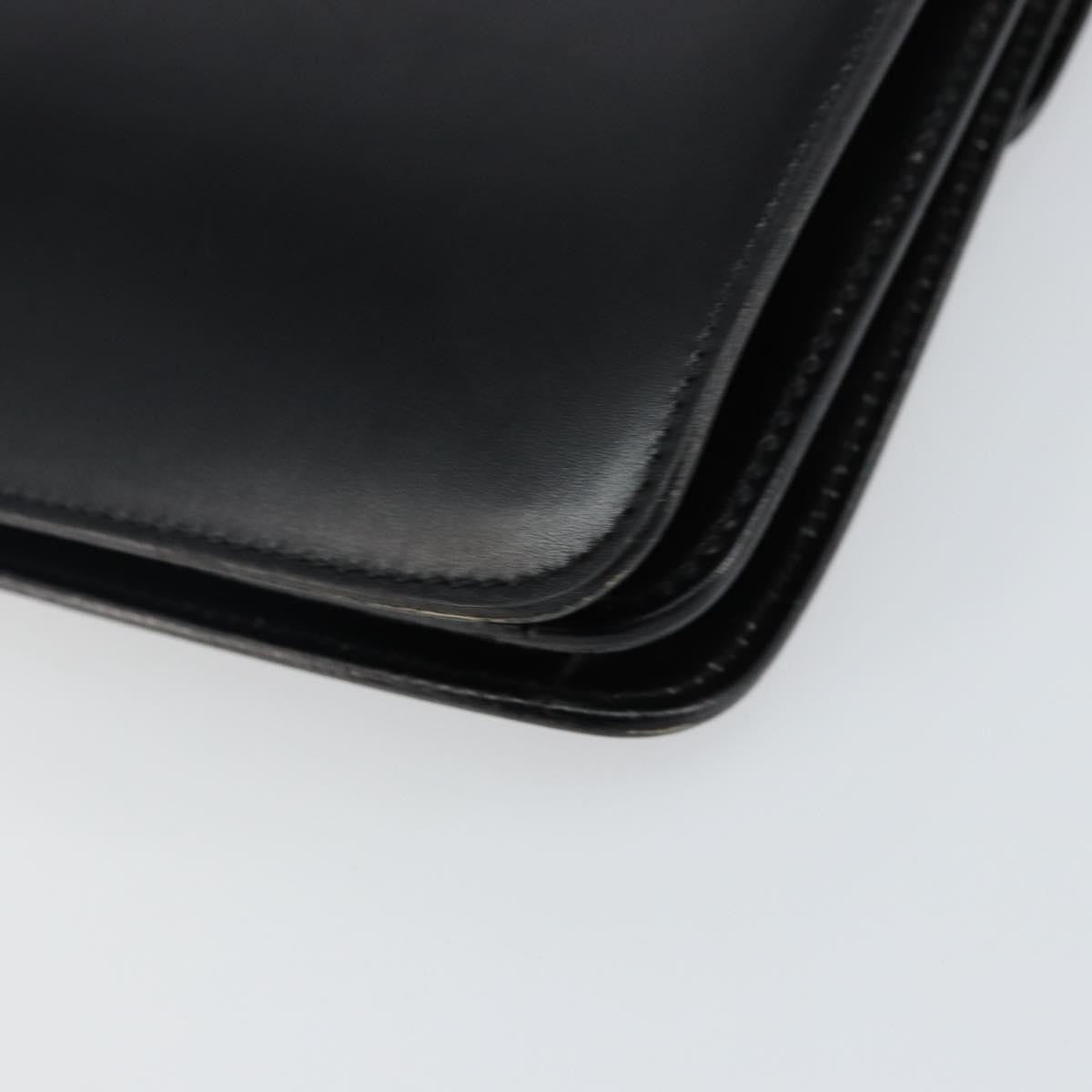 Celine Vintage Top Handle Bag Glazed Leather, BLACK, LEATHER, Handbag