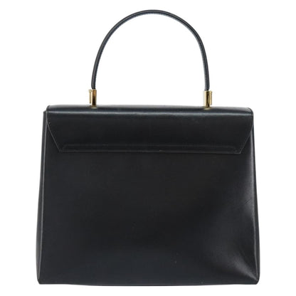 Salvatore Ferragamo Convertible Top Handle Bag Leather, BLACK, LEATHER, Handbag