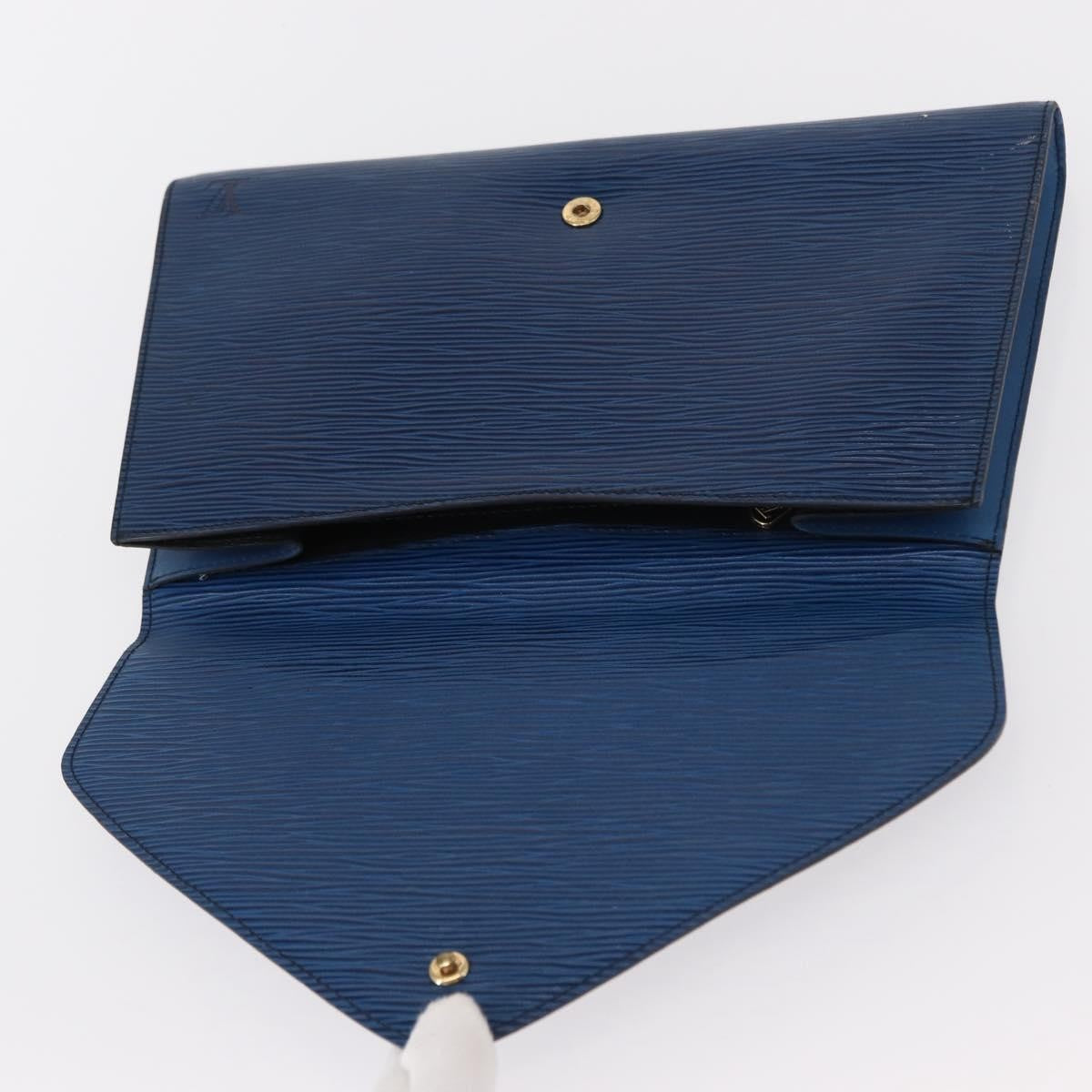 Louis Vuitton Art Deco Clutch Epi Leather, BLUE, LEATHER, Clutche & pouche