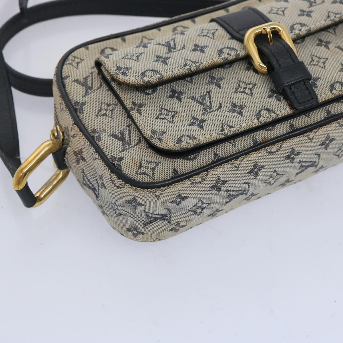 Louis Vuitton Juliette Crossbody Bag Mini Lin, BLUE, CANVAS, Shoulder bag