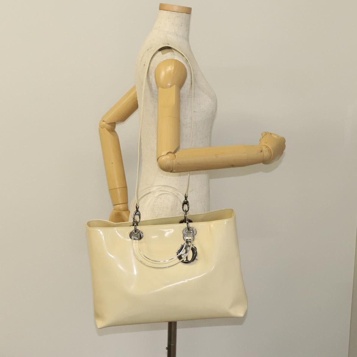 Christian Dior Vintage Lady Dior Patent Patent leather, BEIGE, PATENT_LEATHER, Handbag