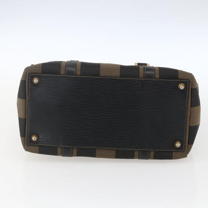 Fendi Vintage Pequin Convertible Boston Bag Coated Canvas, BROWN, CANVAS, Travel bag