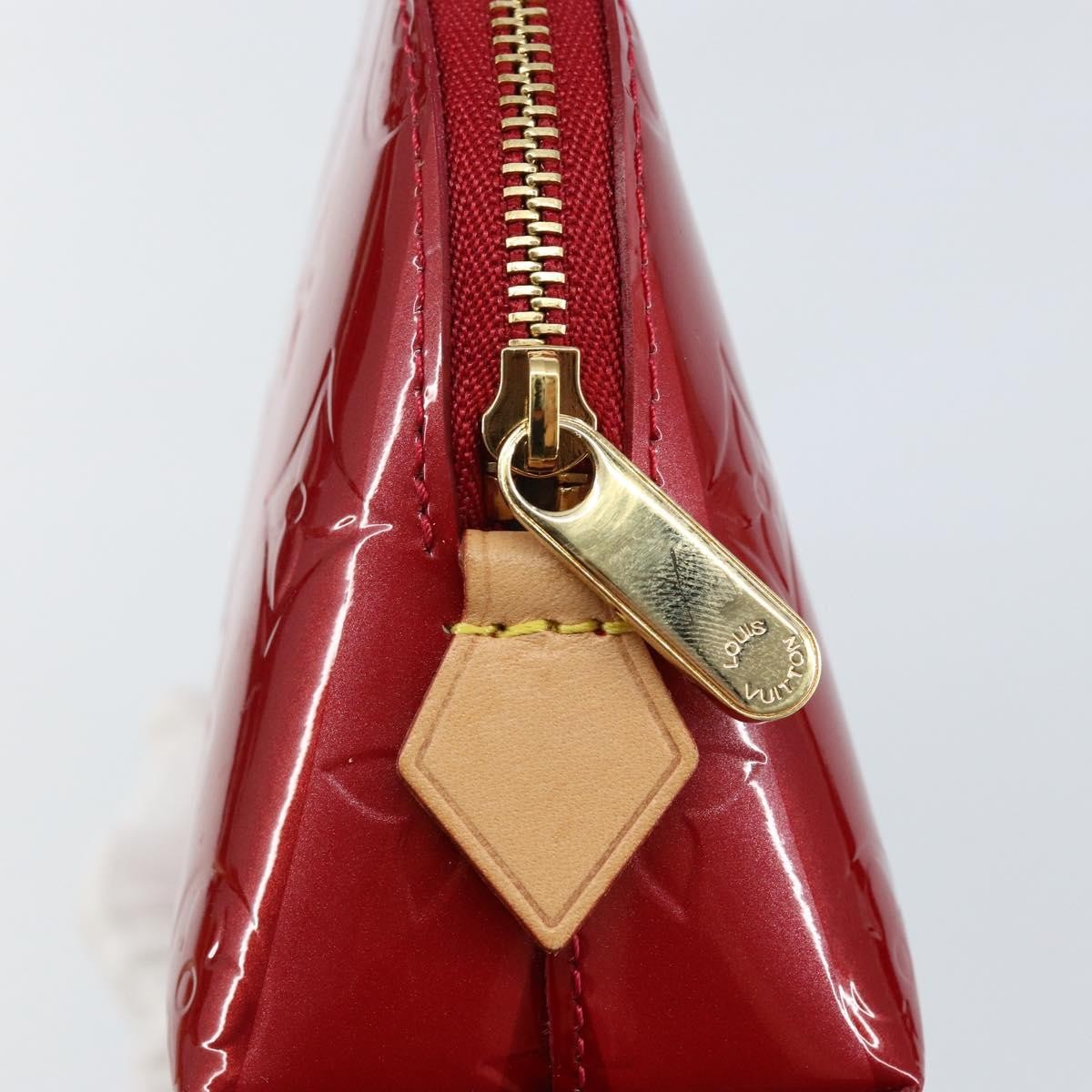 Louis Vuitton Cosmetic Pouch Limited Edition Monogram Vernis Rayures, RED, PATENT_LEATHER, Toiletry Case