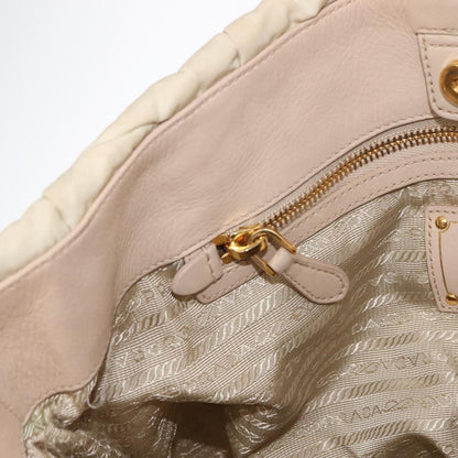 Prada Chain Front Zip Tote Quilted Tessuto, BEIGE, NYLON, Tote bag
