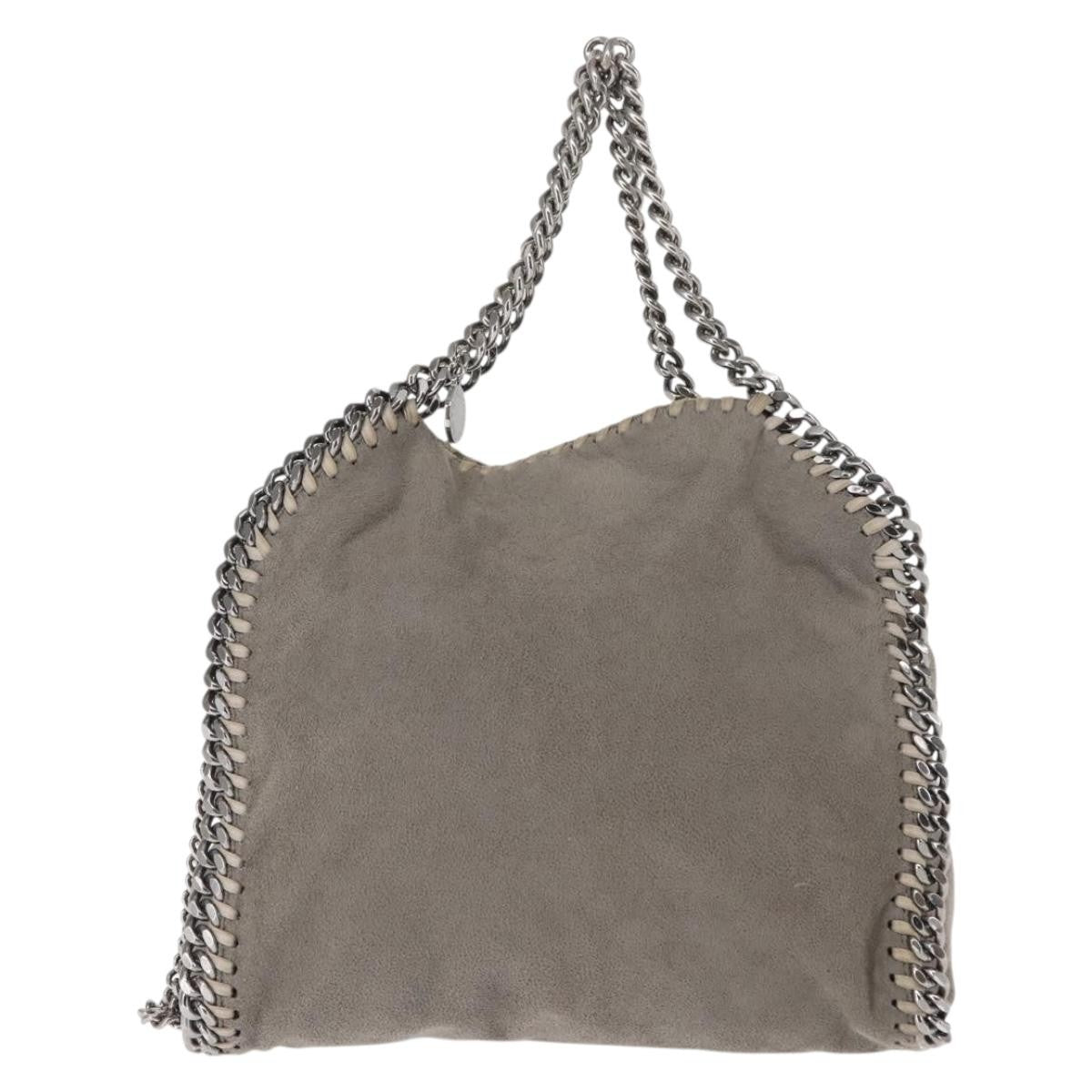 Stella McCartney Falabella Fold Over Crossbody Bag Suede, GRAY, SUEDE, Shoulder bag