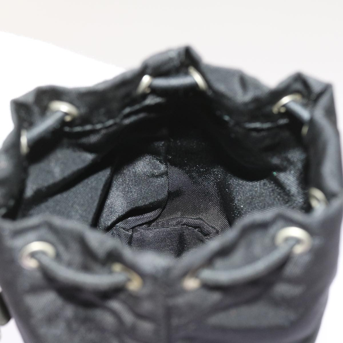 Prada Drawstring Crossbody Pouch Tessuto, BLACK, NYLON, Clutche & pouche