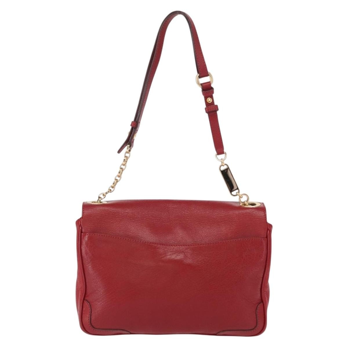 Salvatore Ferragamo Gancini Shoulder Bag Leather, RED, LEATHER, Shoulder bag