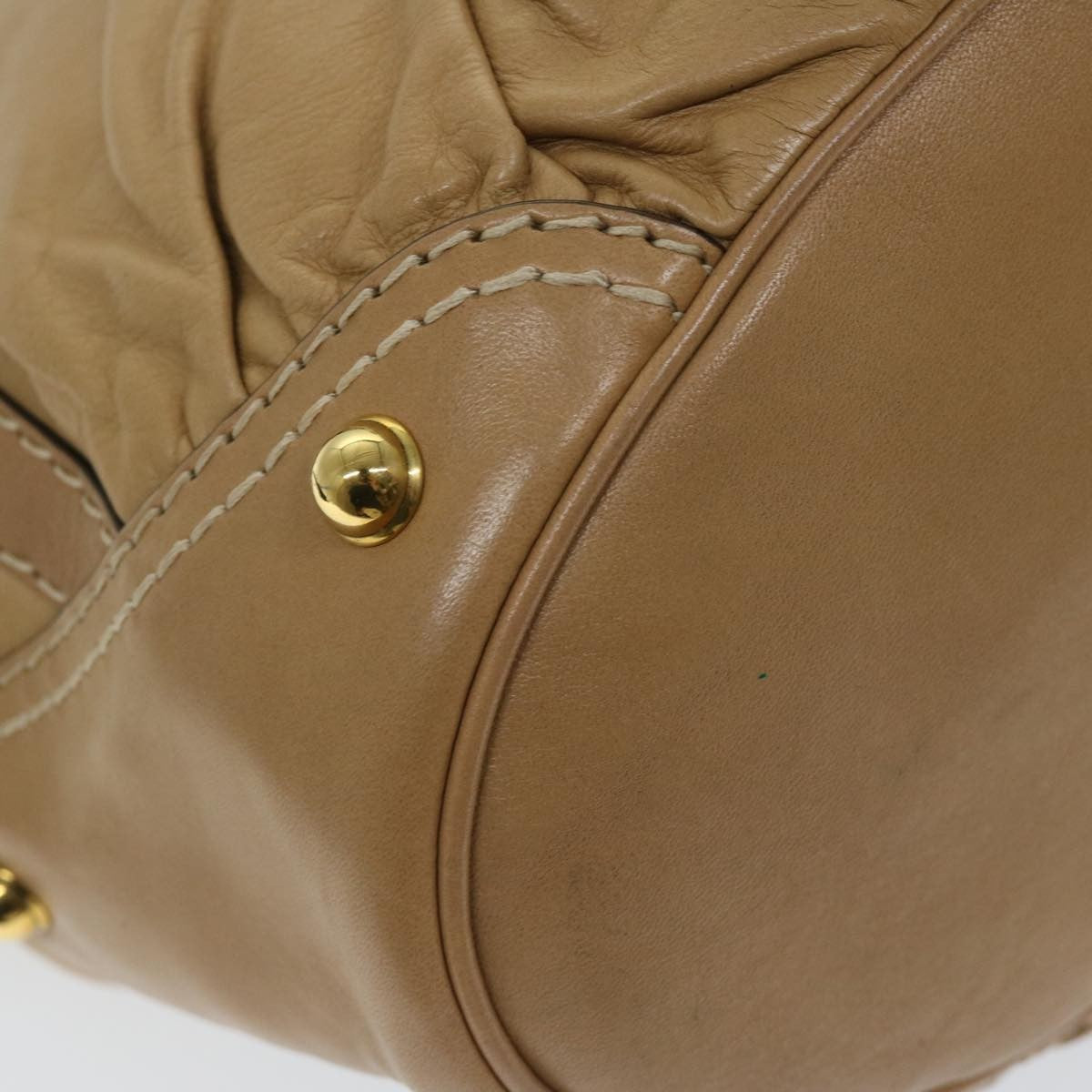 Gucci Vintage Horsebit Shoulder bag Leather, BEIGE, LEATHER, Shoulder bag