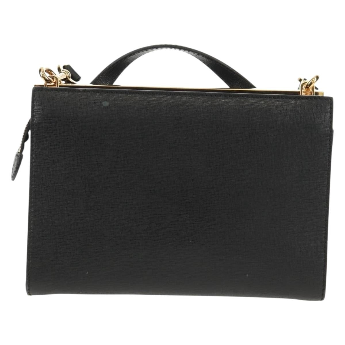 Fendi Demi Jour Monster Satchel Studded Leather, BLACK, LEATHER, Handbag