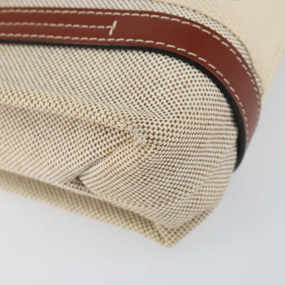 Chloe Woody Convertible Tote Canvas with Leather, BEIGE, CANVAS, Handbag