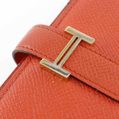 Hermes Bearn Wallet Epsom, ORANGE, LEATHER, Wallets
