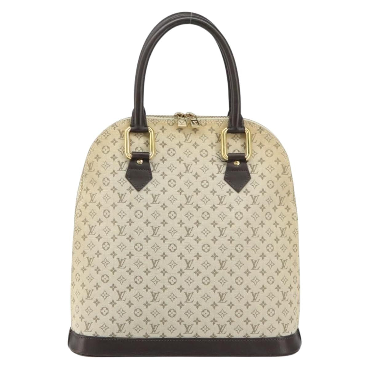 Louis Vuitton Alma Handbag Mini Lin Monogram, KHAKI, CANVAS, Handbag
