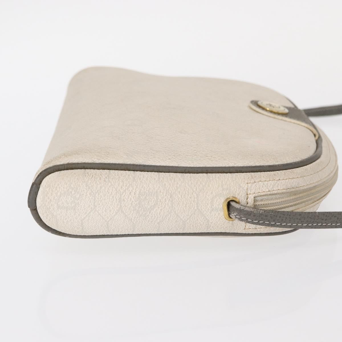 Christian Dior Vintage Honeycomb Shoulder Bag Canvas, WHITE, CANVAS, Shoulder bag