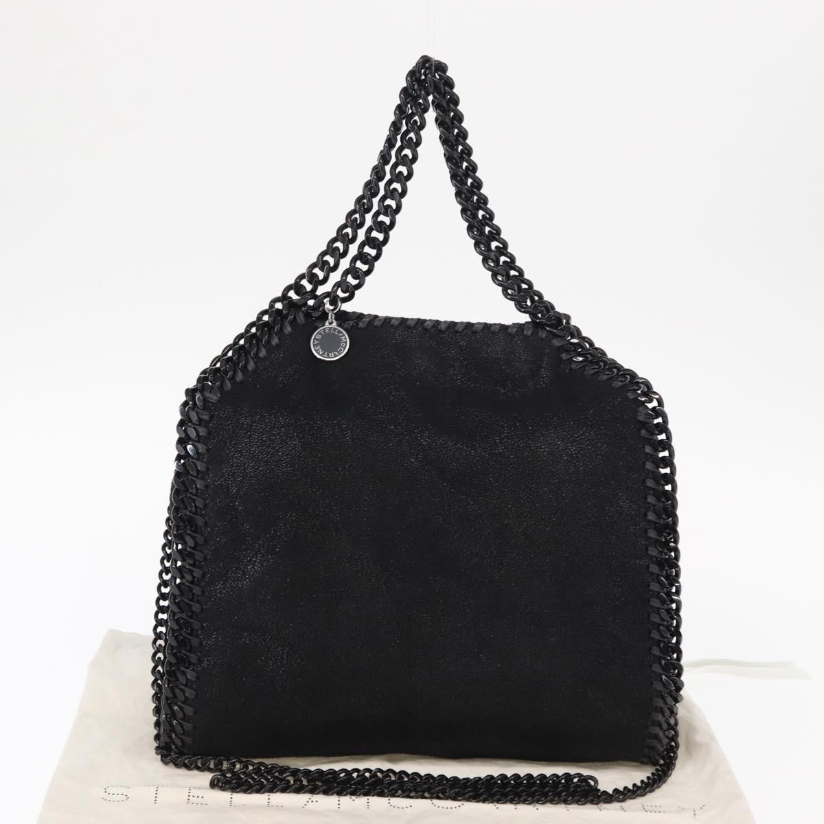Stella McCartney Falabella Fold Over Bag Shaggy Deer, BLACK, POLYESTER, Shoulder bag