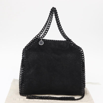 Stella McCartney Falabella Fold Over Bag Shaggy Deer, BLACK, POLYESTER, Shoulder bag