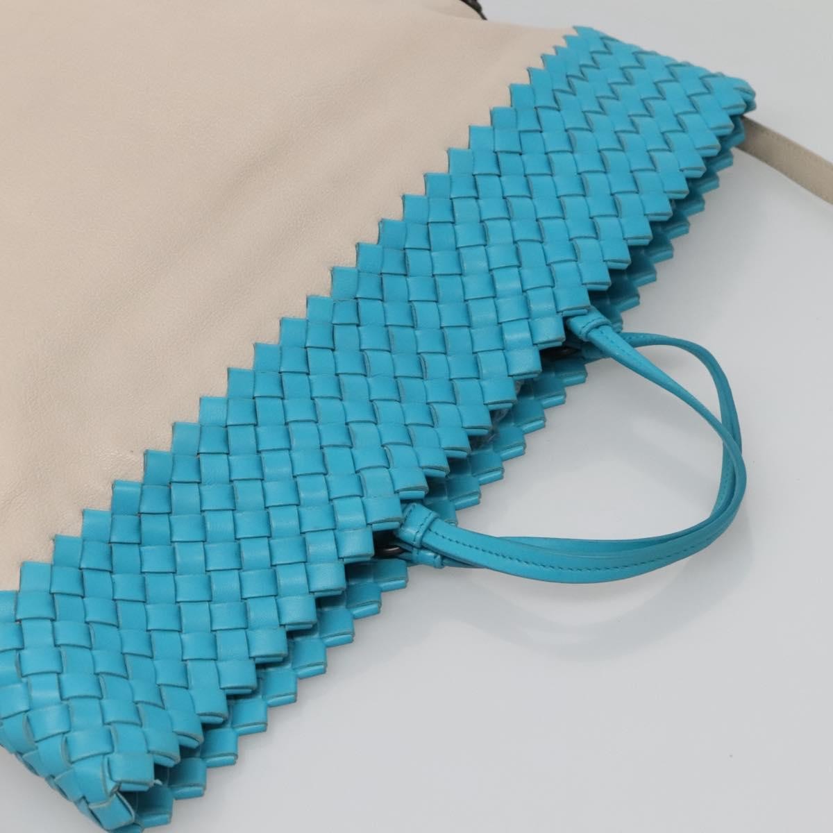 Bottega Veneta Open Tote Canvas with Intrecciomirage Leather, BEIGE, LEATHER, Tote bag