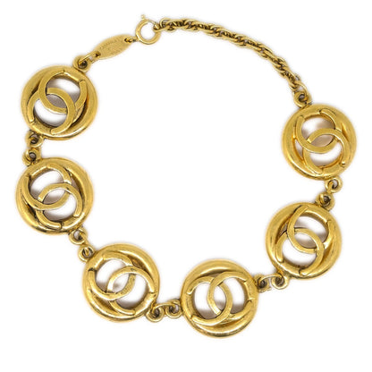 Chanel CC Cutout Round Bracelet Metal, GOLD, GOLD_PLATED, Bracelet