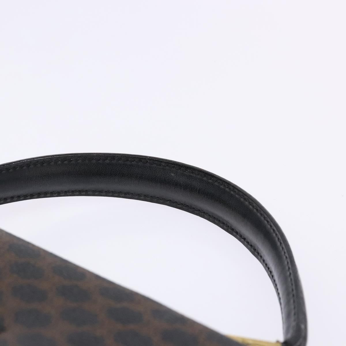 Celine Vintage Convertible Top Handle Bag Macadam Coated Canvas, BLACK, CANVAS, Handbag