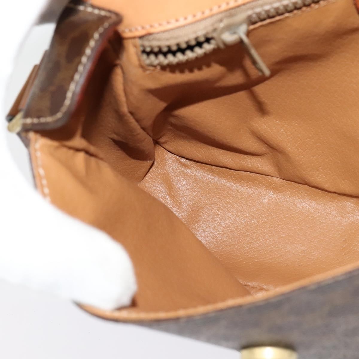 Celine Macadam Shoulder Bag PVC Leather, BROWN, CANVAS, Shoulder bag