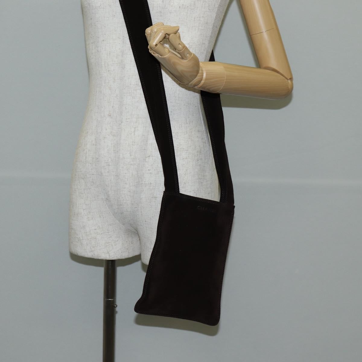 Chanel Vintage Shoulder Bag Suede, BROWN, SUEDE, Shoulder bag