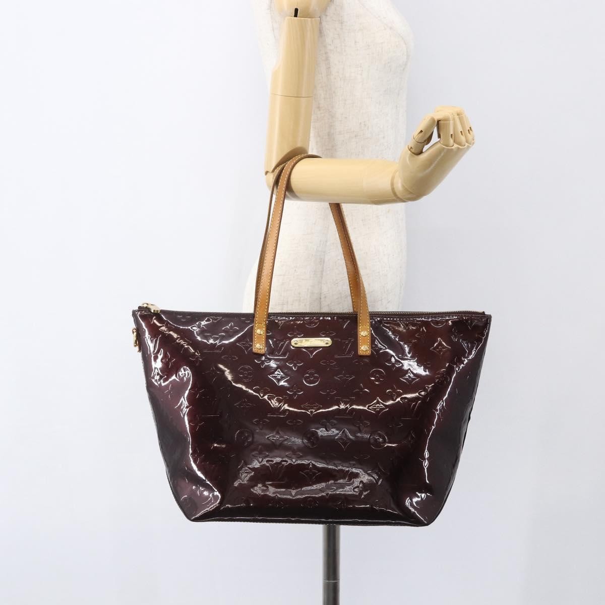Louis Vuitton Bellevue Handbag Monogram Vernis, BURGUNDY, PATENT_LEATHER, Tote bag