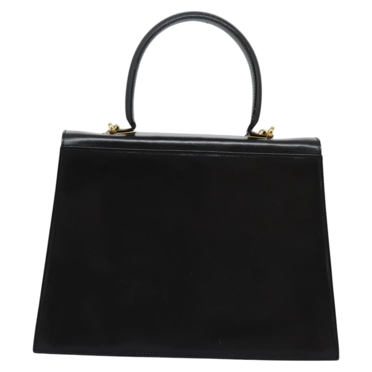 Salvatore Ferragamo Gancini Convertible Top Handle Bag Leather, BLACK, LEATHER, Handbag