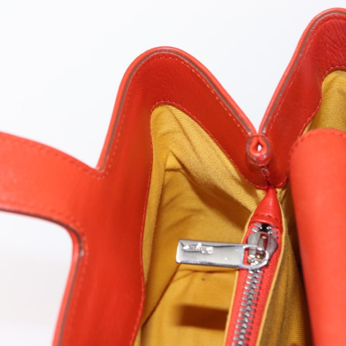 Salvatore Ferragamo Gancini handbag Leather, ORANGE, LEATHER, Handbag