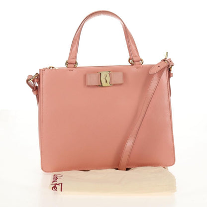 Salvatore Ferragamo Vala Handbag Leather, PINK, LEATHER, Handbag