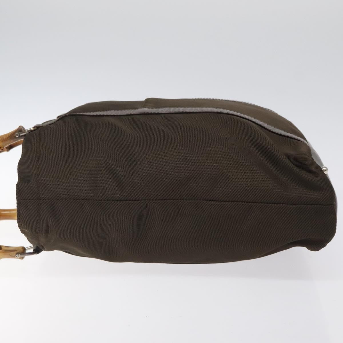 Gucci Vintage Bamboo Handle Tote Nylon, BROWN, NYLON, Tote bag