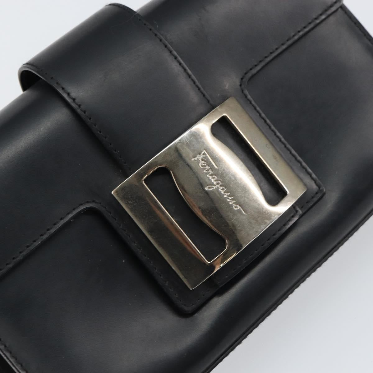 Salvatore Ferragamo Vala Handbag Leather, BLACK, LEATHER, Handbag