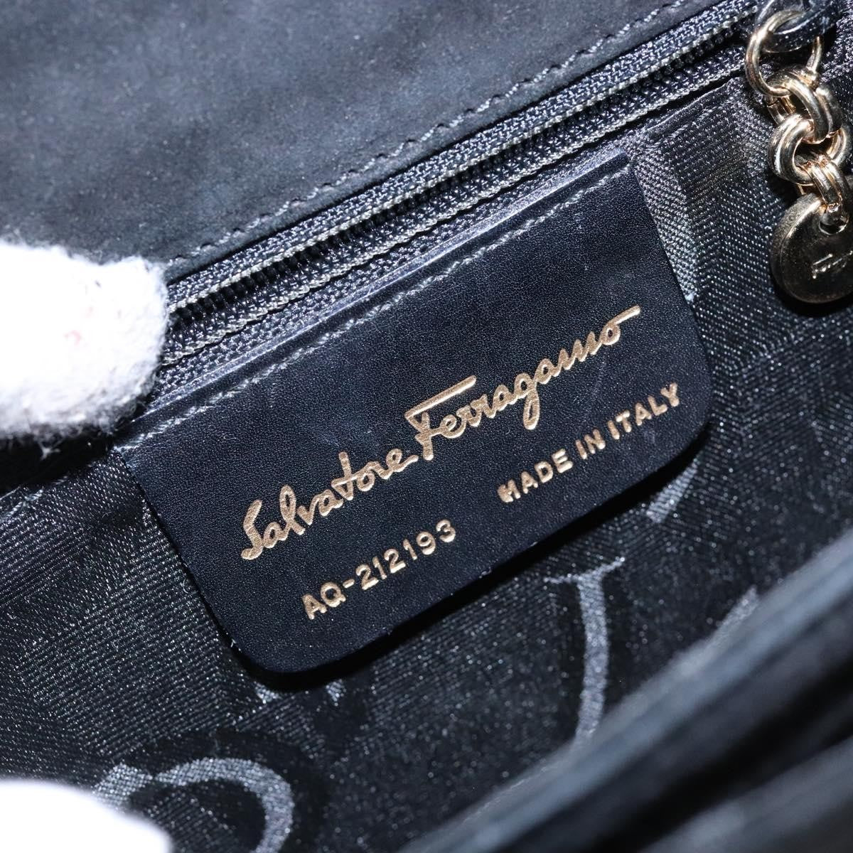 Salvatore Ferragamo Convertible Top Handle Bag Leather, BLACK, SUEDE, Handbag
